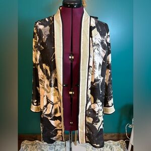 Bob Mackie Wearable Artwork Black and Cream Kimono Jacket
